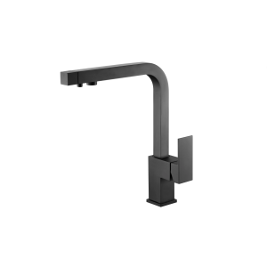 Grifo de cocina monomando con osmosis 2 vias color negro mate