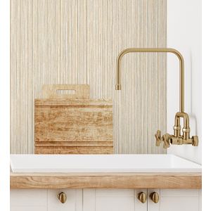 Papel pintado gaulan  de rayas beige  pasta rayada con 10.6m²