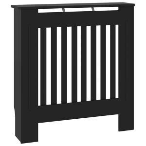 vidaXL cubierta para radiador madera de ingeniería negro 78 cm