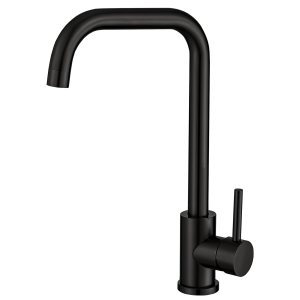 Valaz grifo de cocina caño en c monomando giratorio negro mate