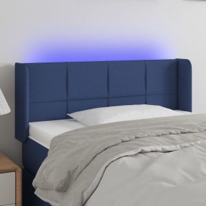 Cabecero con LED de tela azul 103x16x78/88 cm eso4906