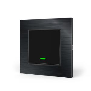 Interruptor inteligente Wi-Fi negro 1 botón con indicador LED tb11b