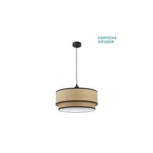 CoLGante roque 3xE27 natural/negro regx60x60 cm