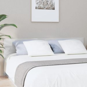 Cabecero cama madera contrachapada blanco brillo 200x1,5x80 cm es9593