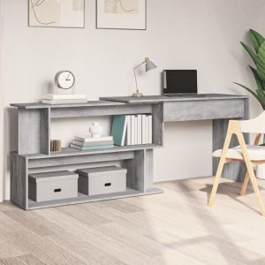 Escritorio esquina madera contrachapada gris sonoma 200x50x76cm