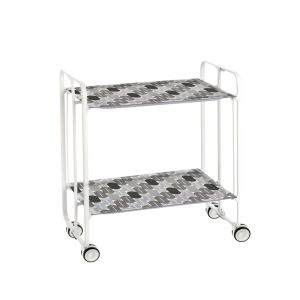 Carrito auxiliar con ruedas bauhaus armazón metálico blanco, 2 bandejas