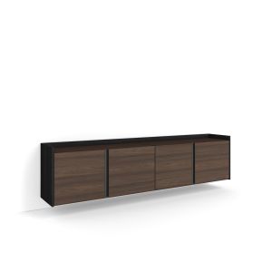 Mueble tv, televisión, roble oscuro y negro, colgado, suspendido rf4714