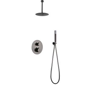 Imex - columna ducha empotrada termostática negra serie tívoli