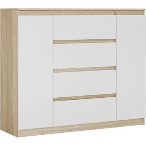 Cómoda demi 2d4s - sonoma/blanco - 120x39 cm