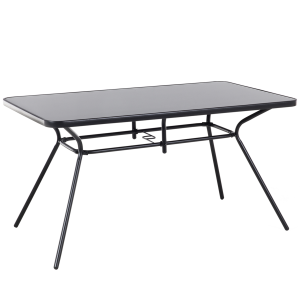 Mesa de jardín livo 140 cm 80 cm vidrio negro