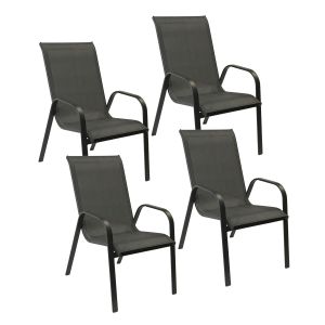 Pack de 4 sillas marbella en textileno gris aluminio gris antracita