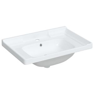 vidaXL lavabo de baño rectangular cerámica blanco 71x48x23 cm