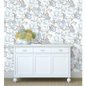 Papel pintado gaulan   de flores celeste pintadas a 5.23m²