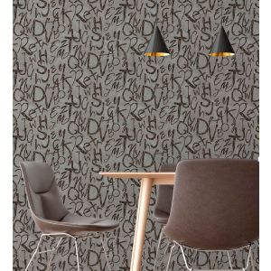 Papel pintado gaulan  lavable con letras estilo lettering con 10.6m²