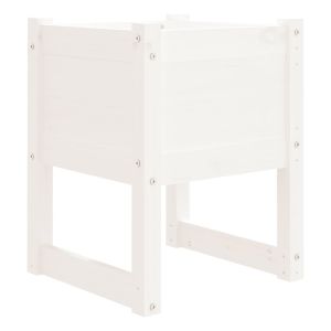 vidaXL jardinera madera maciza de pino blanco 40x40x52,5 cm