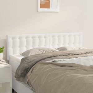 Cabeceros 2 unidades cuero sintético blanco 72x5x78/88 cm