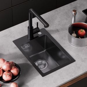 Fregadero de cocina gris oscuro de inox - cecipa max - 2 instalaciones