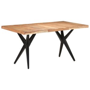 Mesa de comedor de madera maciza de acacia 160x80x76 cm oif646385
