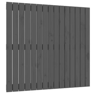 vidaXL cabecero de cama de pared madera maciza pino gris 95,5x3x90 cm