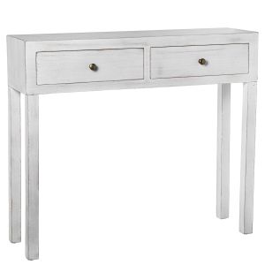 Mesa de entrada madera blanco dm y paulownia