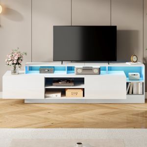 Mueble de tv con LED 2 puertas blanco 48,5x190x40cm