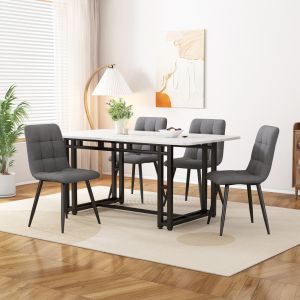 Conjunto de mesa y sillas mdf gris 1 mesa +4 sillas cocina