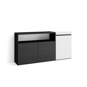 Aparador para salón, 150x75x35cm, blanco y negro  rf2500
