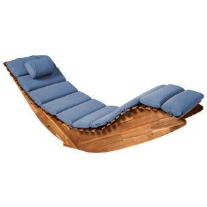 Tumbona con cojín brescia premium madera de acacia azul
