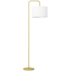 Lámpara de pie 64x38x163.5 cm acero, lino sintético bicolor Homcom