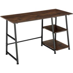 Escritorio estilo industrial 2 estantes 120x50x73,5 cm madera oscura