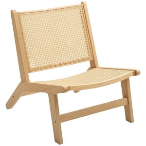 Sillón de lectura de ratán madera natural 64 x 70 x 74 cm