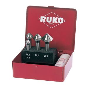 Ruko-102150a-juego de 4 avellanadores cónicos din 335 forma c hss 90° para