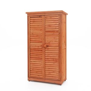 Caseta armario de madera para jardín gardiun emmy 87x46,5x160 cm con puerta