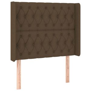 vidaXL cabecero con orejas de tela marrón oscuro 103x16x118/128 cm
