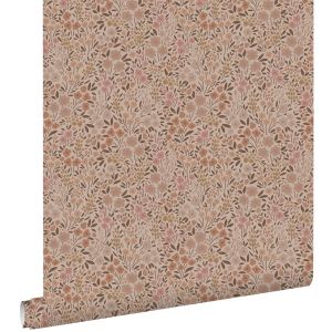 Estahome papel pintado flores rosa terracota 53 cm x 10.05 m