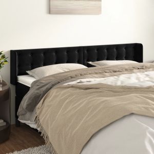 Cabecero de terciopelo negro 183x16x78/88 cm eso4159