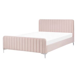 Cama terciopelo lunan 140 x 200 cm rosa pastel