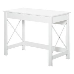 Mesa de escritorio 105x50x76 cm mdf, metal color blanco Homcom