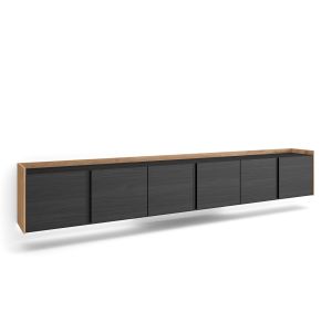Mueble tv, 309x35x50cm, colgado, suspendido, LED rf4594