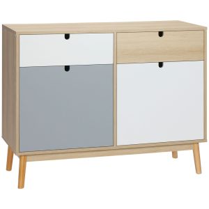 Aparador auxiliar 100x40x79.5 cm mdf bicolor Homcom
