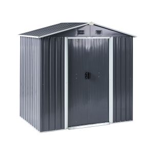 Cobertizo de jardín cirella 194 cm 118 cm metal gris grafito