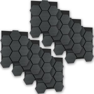 Tectake 8 paneles de pared, mdf absorbente, 76x62x1,8 cm, roble negro