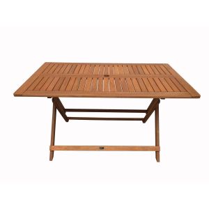 Mesa plegable en madera exótica "hong kong" - maple -  135 x 80 cm - marrón