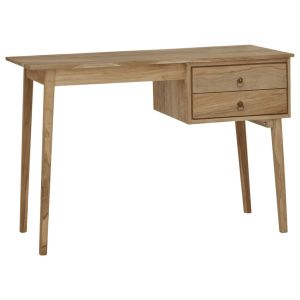 vidaXL escritorio con 2 cajones madera maciza de teca 110x52x75 cm