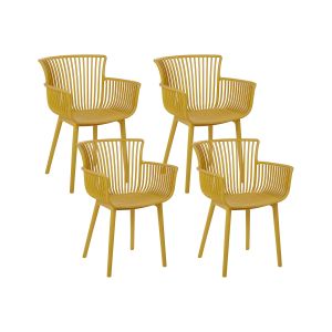 Conjunto de 4 sillas de jardín pesaro amarillo
