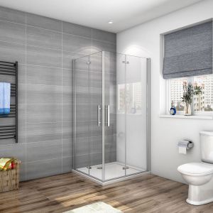 Mampara de ducha angular plegable 6mm antical (78-80)x(88-90)x185cm