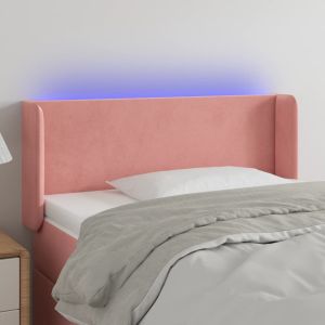 Cabecero con LED de terciopelo rosa 103x16x78/88 cm eso1767
