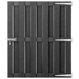 vidaXL puerta de jardín de wpc gris 100x112 cm
