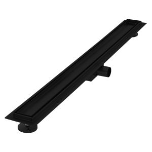 Canal de ducha 90cm 2en1, alicatable, acero inoxidable, negro