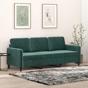 Sofá de 3 plazas terciopelo verde oscuro 180 cm d586244